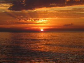 Sunset over Lake Michigan at Indiana Dunes